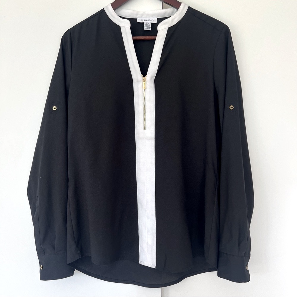 Calvin Klein Black and White Blouse
